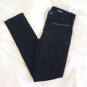 Club Monaco Corduroy Skinny Pants Women's 2 Black Zipper Pockets Cotton Blend